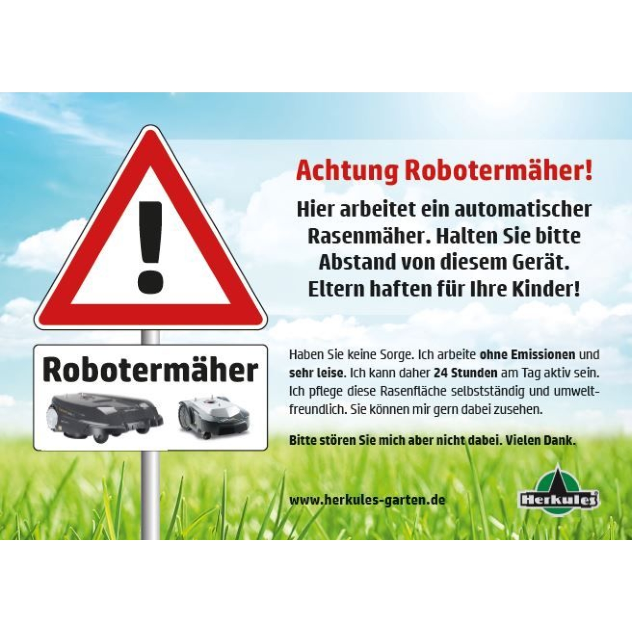 Hinweis-Warntafel A4 Robotermäher